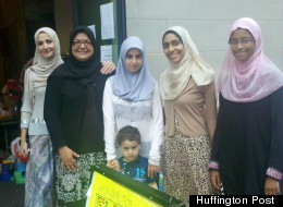 Flea Market Volunteers outside Muslim Community Center in Astoria on July 28, 2012