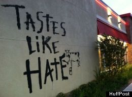 A Chick-fil-A restaurant in Torrance, Calif., was vandalized in protest of Dan Cathy's anti-gay statements.