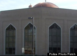 Left, David Conrad has been charged in connection with the incident. Right, the Muslim Education Center mosque in Morton Grove.