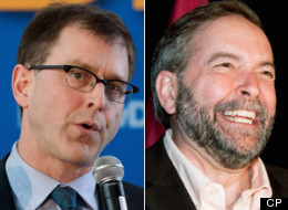 The NDP has made strong gains in the polls in B.C. since Thomas Mulcair was elected federal leader. Adrian Dix's provincial party has also picked up support. (CP)