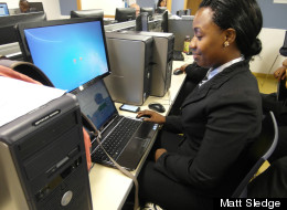 Adrienne Peart, a student in Per Scholas's CompTIA A+ certification class.