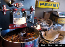 Coffee roasting at Ipsento, one of the stops along the new Blue Line Coffee Crawl.