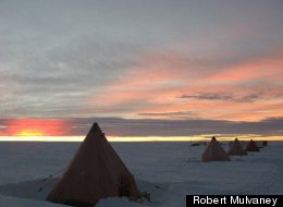 A camp set up by researchers collecting an ice core from a mountain on James Ross Island off the northeastern tip of the Antarctic Peninsula.