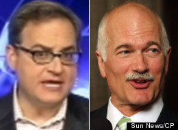 Sun News host Ezra Levant took to the airwaves Wednesday night to criticize the scope of the celebrations for the anniversary of Jack Layton's death. (Sun News/CP)