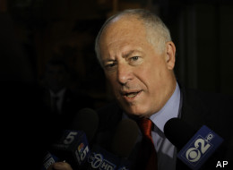 Illinois Gov. Pat Quinn speaks with reporters while heading into a meeting with legislative leaders to discuss a state pension overhaul at the Illinois State Capitol Friday, Aug. 17, 2012 in Springfield Ill. The lawmakers left the capitol without arriving at a consensus. (AP Photo/Seth Perlman)