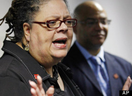 Left, Chicago Teachers Union president Karen Lewis; Right, Chicago Public Schools CEO Jean-Claude Brizard. (AP)
