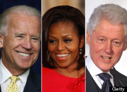 Vice president Joe Biden, first lady Michelle Obama and former president Bill Clinton.
