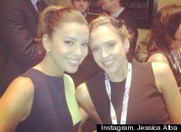 Eva Longoria y Jessica Alba en la Convención Demócrata.