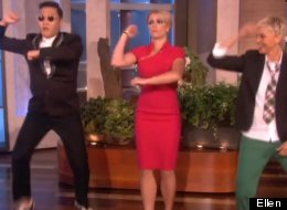 PSY teaches Ellen DeGeneres and Britney Spears the dance from his hit 'Gangnam Style.'