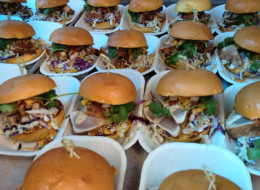 A fleet of ahi tuna burgers from Roaming Dragon food truck. (Roaming Dragon)