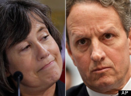 Sheila Bair criticized Treasury Secretary Timothy Geithner in an interview with the <em>Wall Street Journal</em> on Tuesday.