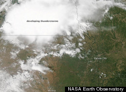 NASA's Aqua satellite acquired this image of a storm system approaching Kansas on May 30, 2012.
