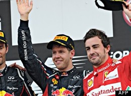 Sebastian Vettel sur le podium de Yeongam. (AFP)