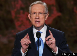 CHARLOTTE, NC - SEPTEMBER 04: U.S. Senate Majority Leader Sen. Harry Reid (D-NV) speaks at the podium during day one of the Democratic National Convention at Time Warner Cable Arena on September 4, 2012 in Charlotte, North Carolina. (Photo by Alex Wong/Getty Images)