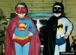 Cst. Ben Oliver, the twin brother of fallen Mountie Cst. Adrian Oliver, addressed mourners Tuesday and talked about how the two were inseparable as children dressed as Batman and Superman. (Facebook)