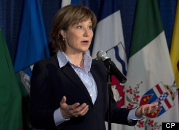 B.C. Premier Christy Clark fields questions as the premiers gather for an economic summit in Halifax on Friday, Nov. 23, 2012. (THE CANADIAN PRESS/Andrew Vaughan)