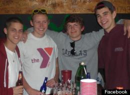 Griffin Healey (center, gray shirt) suffered head injuries.