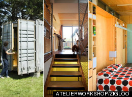 Shipping containers aren't just for shipping electronics overseas, more designers are playing with the reusable steel frames to build sustainable housing. (ATELIERWORKSHOP/ZIGLOO)