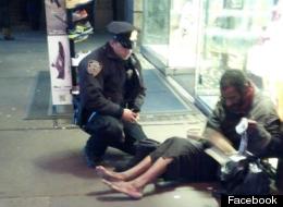 Jeffrey Hillman, New York City homeless man who got boots from Officer Larry DePrimo, is without shoes again.
