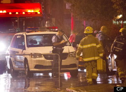 Montreal police continued to search for clues on Sunday following the death of a man linked to organized crime. (THE CANADIAN PRESS/Paul Chiasson)