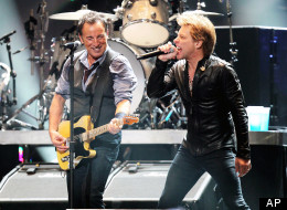 This image released by Starpix shows Bruce Springsteen, left, and Jon Bon Jovi performing at the 12-12-12 The Concert for Sandy Relief at Madison Square Garden in New York on Wednesday, Dec. 12, 2012. Proceeds from the show will be distributed through the Robin Hood Foundation. (AP Photo/Starpix, Dave Allocca)