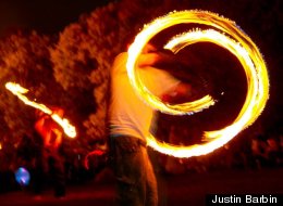 The Full Moon Jam, held on the shores of Lake Michigan, brings a bit of Burning Man to Chicago.