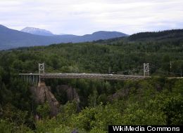 The driver was last seen in the Hagwilget area, which is famous for its suspension bridge. (Wikimedia Commons: Owen Lloyd)