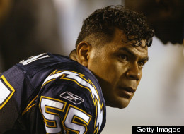 Junior Seau linebacker for the San Diego Chargers watches the offense work versus the Seattle Seahawks in their preseason game on August 16, 2002 at Qualcomm Stadium in San Diego, California. The Chargers won 24-14. (Photo by Stephen Dunn/Getty Images)