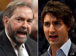 Liberal leadership candidate Justin Trudeau slammed NDP Leader Thomas Mulcair's stance on introducing a new bill that would combine the NDP's Sherbrooke Declaration on sovereignty in Quebec with the Clarity Act, keeping the NDP's resolution to recognize a 50-per-cent-plus-one vote in any future referendum. (CP)
