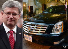 The government says it cost more than $1 million to ship Prime Minister Stephen Harper's armoured cars to and from India for his visit last year. (CP)