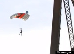 When Johnny Korthuis posted a video online of a successful base jump off Lethbridge's High Level Bridge, a few unexpected things happened. (Screengrab)