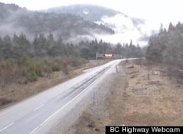 A woman was killed on the Coquihalla Highway near Hope when she left her vehicle to help others after an accident. (B.C. Highway Webcam)